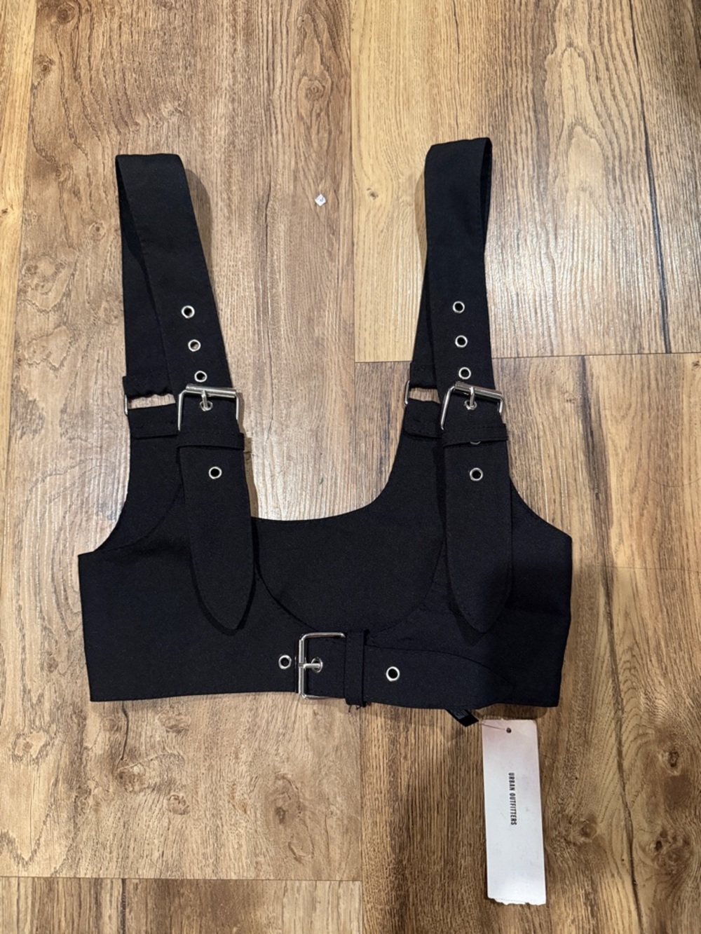 Urban Outfitters Black Buckle Crop Top